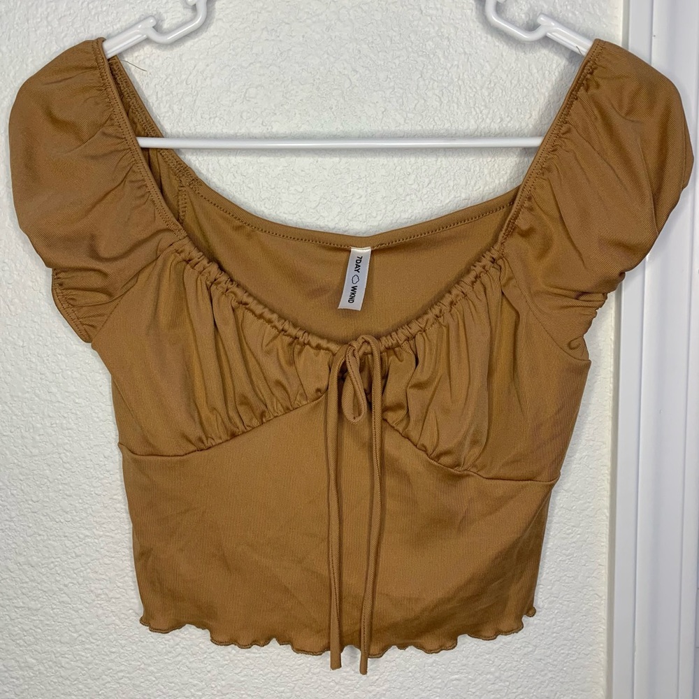 7DAY WKND | brown cropped top ~ size small